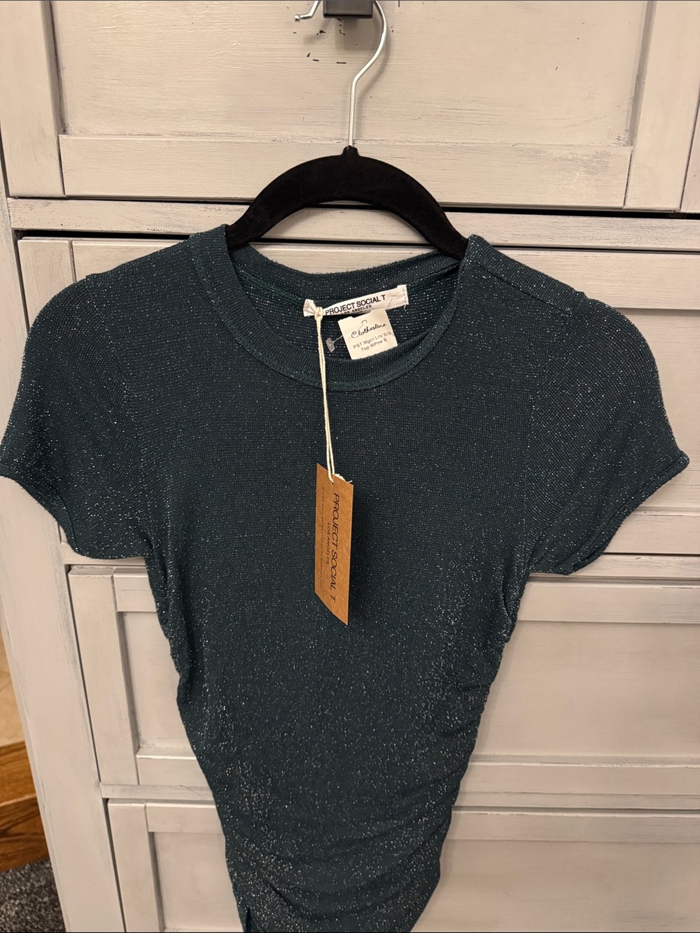Project Social T Teal Sparkle Short Sleeve Tee